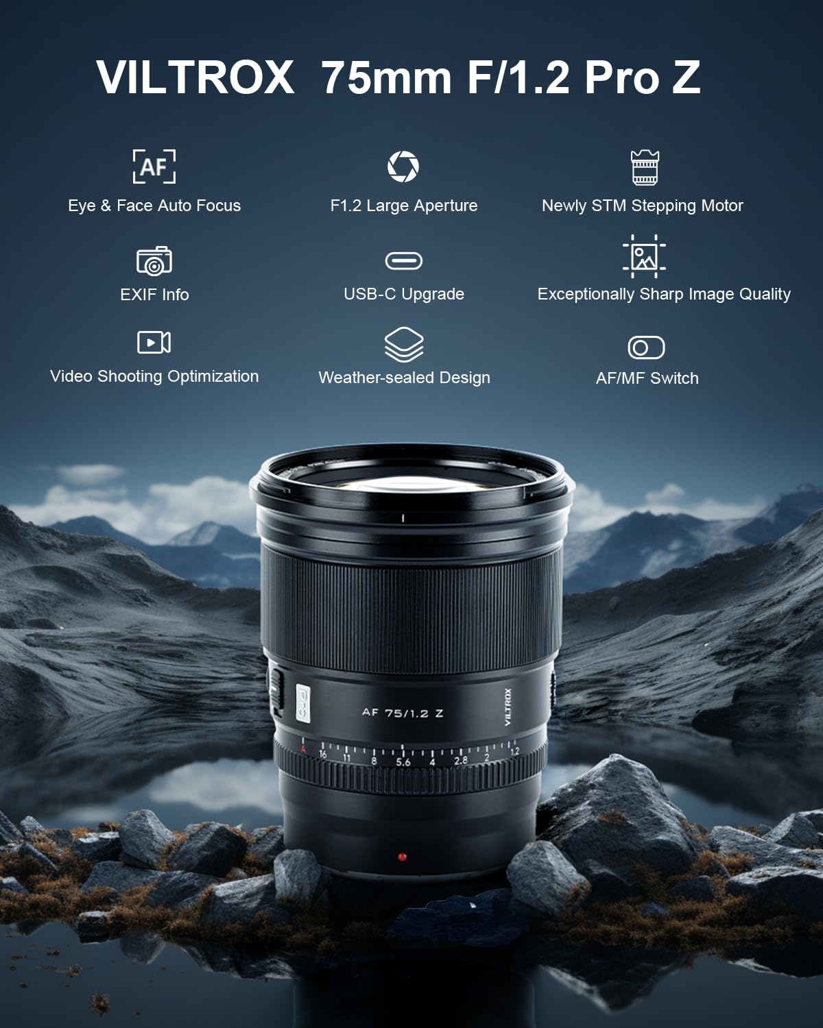 Viltrox AF75mm f/1.2 Pro Zマウント(NikonDX用) Viltrox AF 75mm F1.2 PRO ニコンZマウント – viltrox-shop